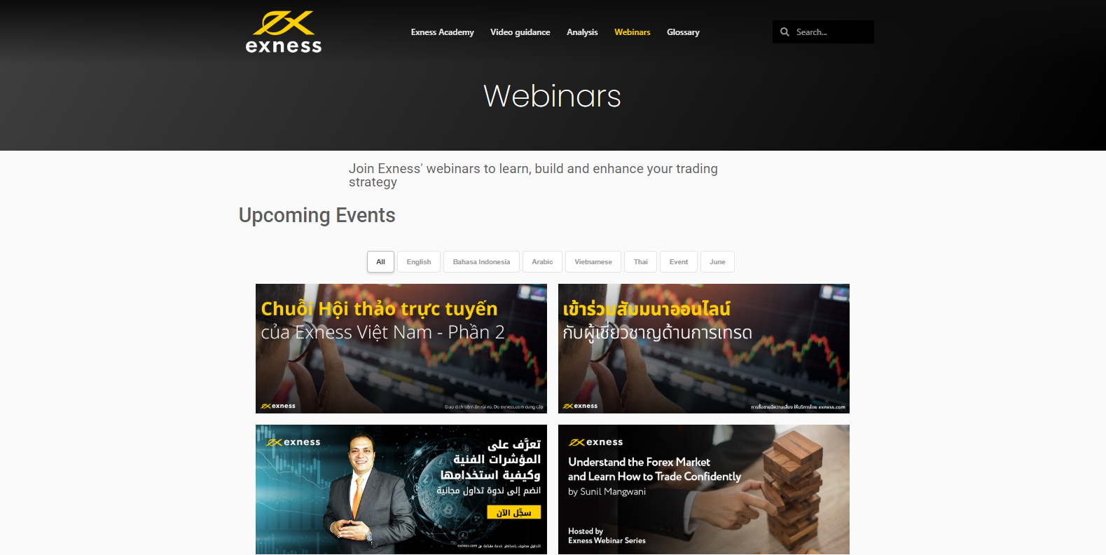 Exness Review webinars